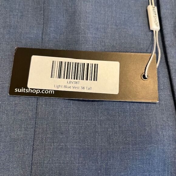 NWT Suit Shop Light Blue Vest Men's Dress Vest TGS 38 Tall - Picture 7 of 10